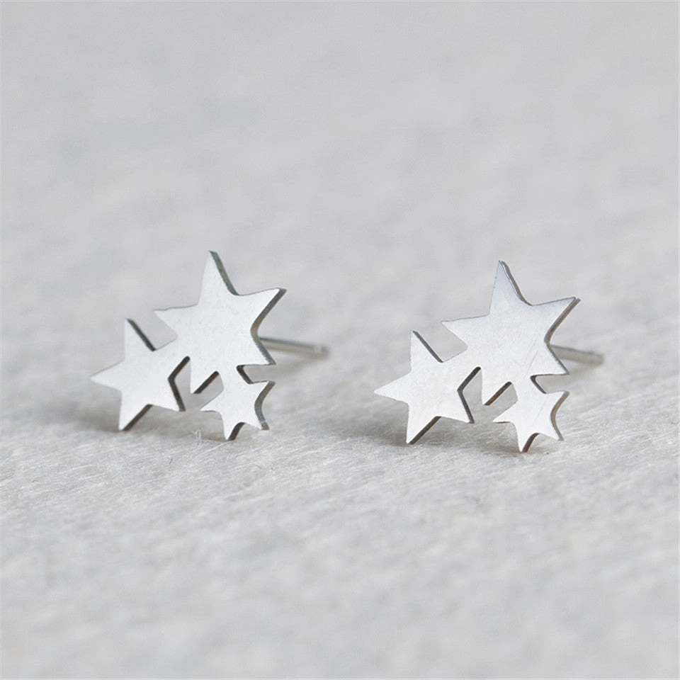 Wholesale Conjoined Pentagram Stainless Steel Earrings