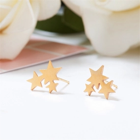 Wholesale Conjoined Pentagram Stainless Steel Earrings