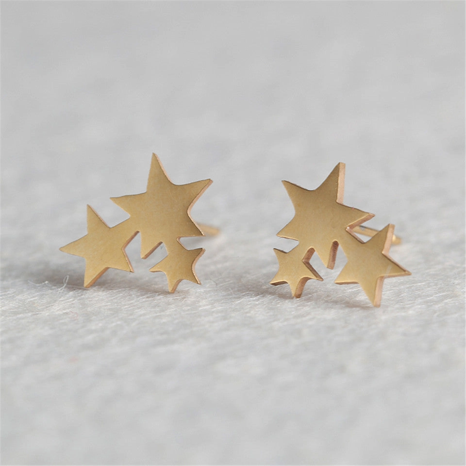 Wholesale Conjoined Pentagram Stainless Steel Earrings
