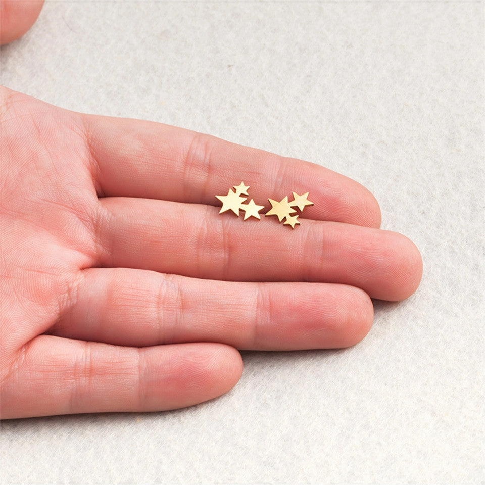 Wholesale Conjoined Pentagram Stainless Steel Earrings