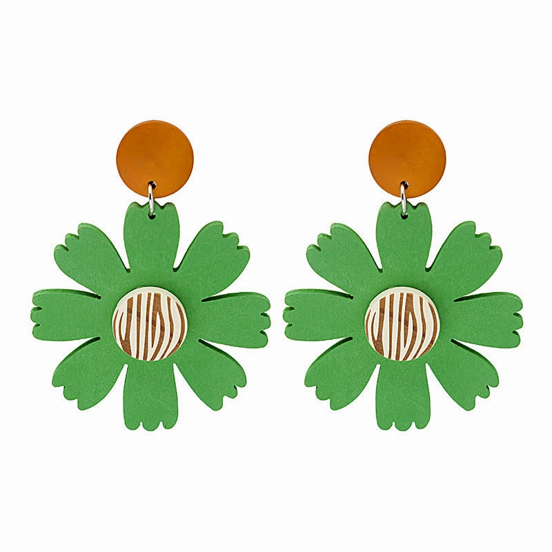 Wholesale Contrast Color Daisy Flower Earrings