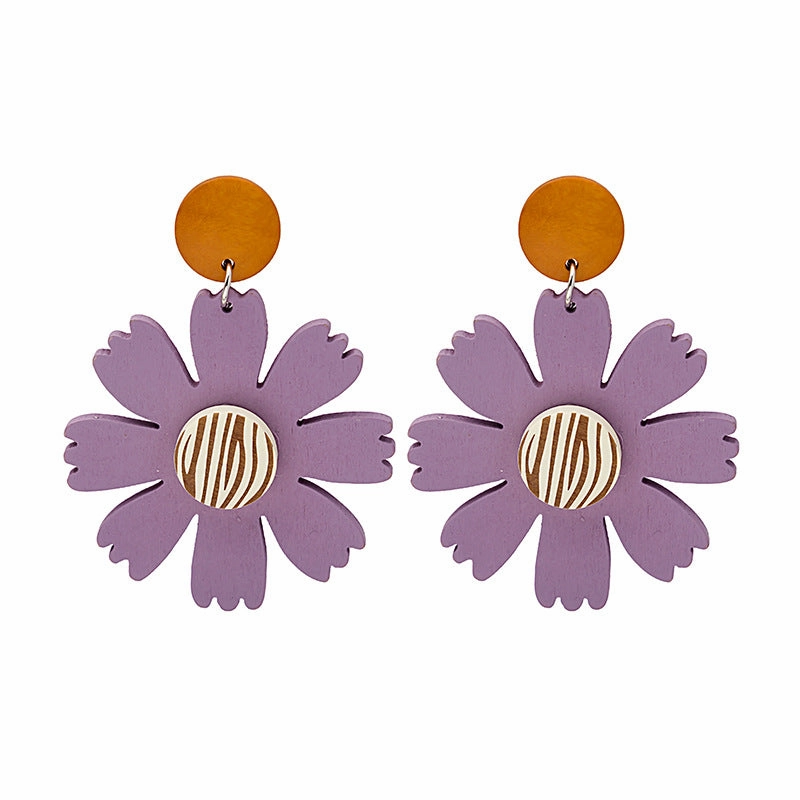 Wholesale Contrast Color Daisy Flower Earrings