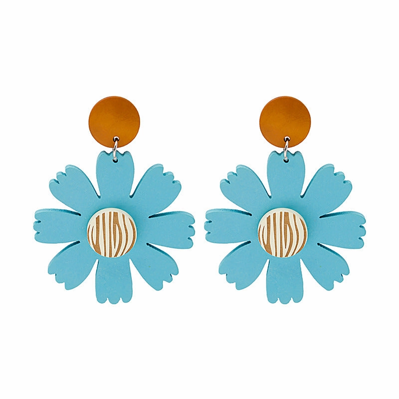 Wholesale Contrast Color Daisy Flower Earrings