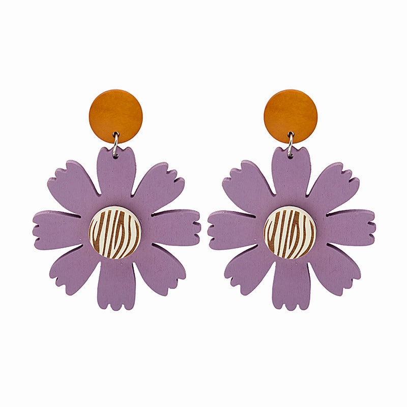 Wholesale Contrast Color Daisy Flower Earrings