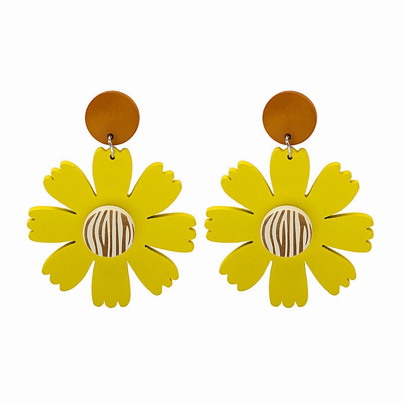 Wholesale Contrast Color Daisy Flower Earrings
