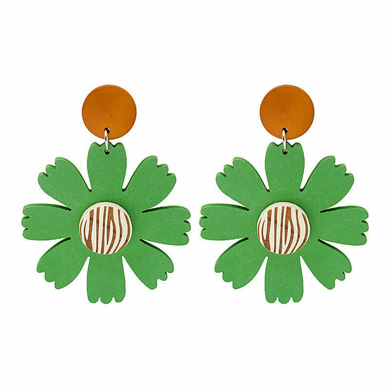 Wholesale Contrast Color Daisy Flower Earrings
