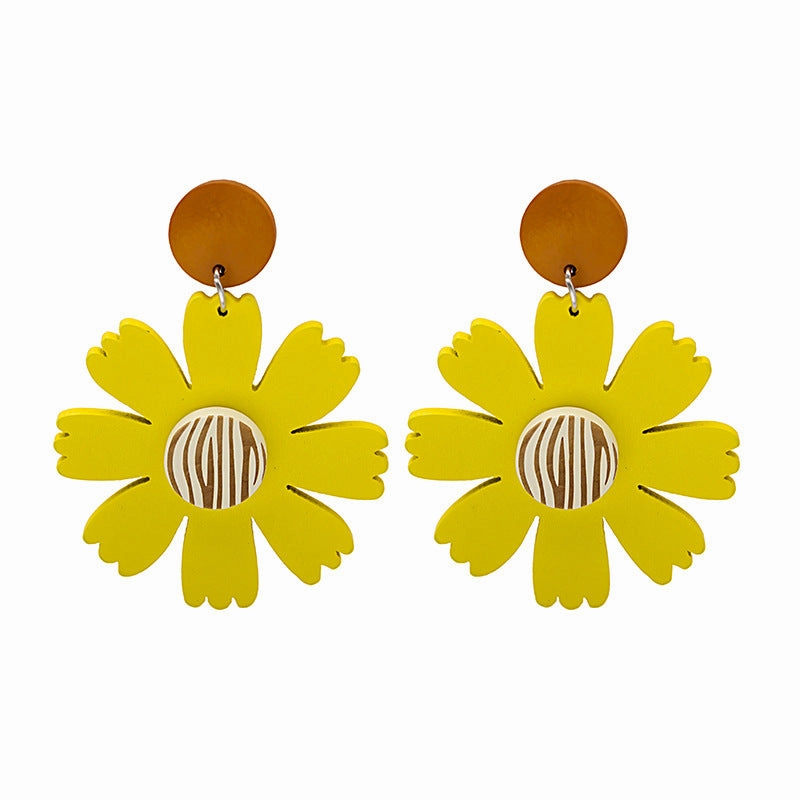 Wholesale Contrast Color Daisy Flower Earrings