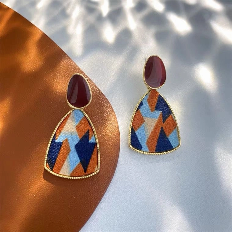 Wholesale Contrast Color Oil Drop Earrings