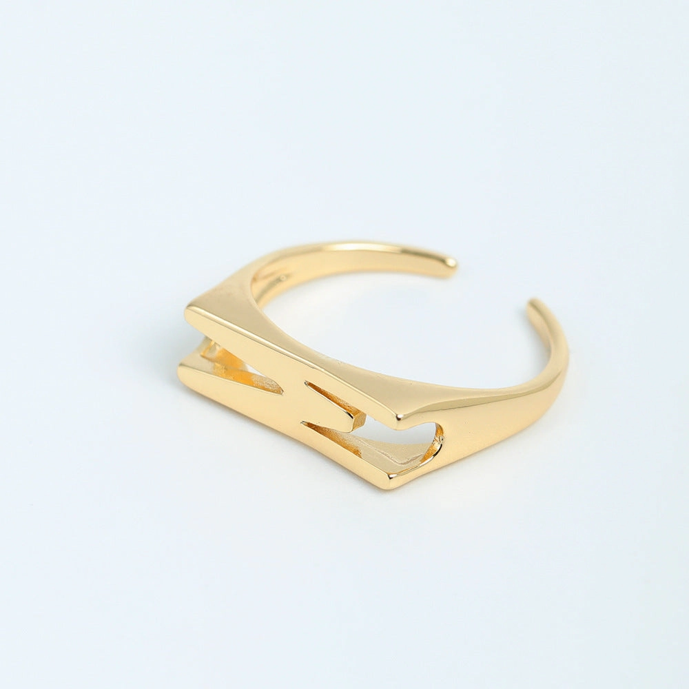 Wholesale Copper 26 Letter Open Ring