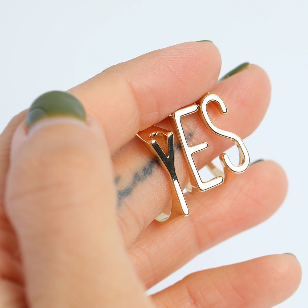 Wholesale Copper 26 Letter Open Ring