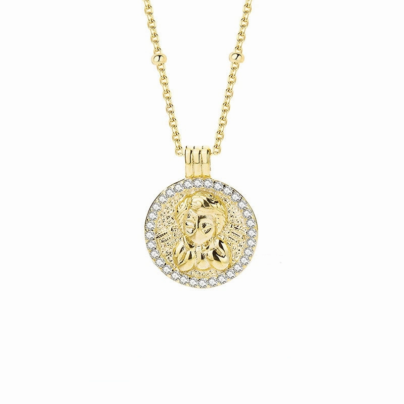 Wholesale Copper Angel Cupid Coin Necklace