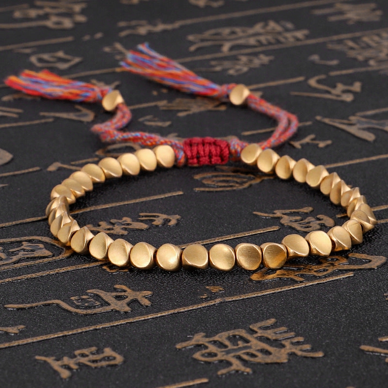 Wholesale Copper Bead Pull Tassel Bracelet
