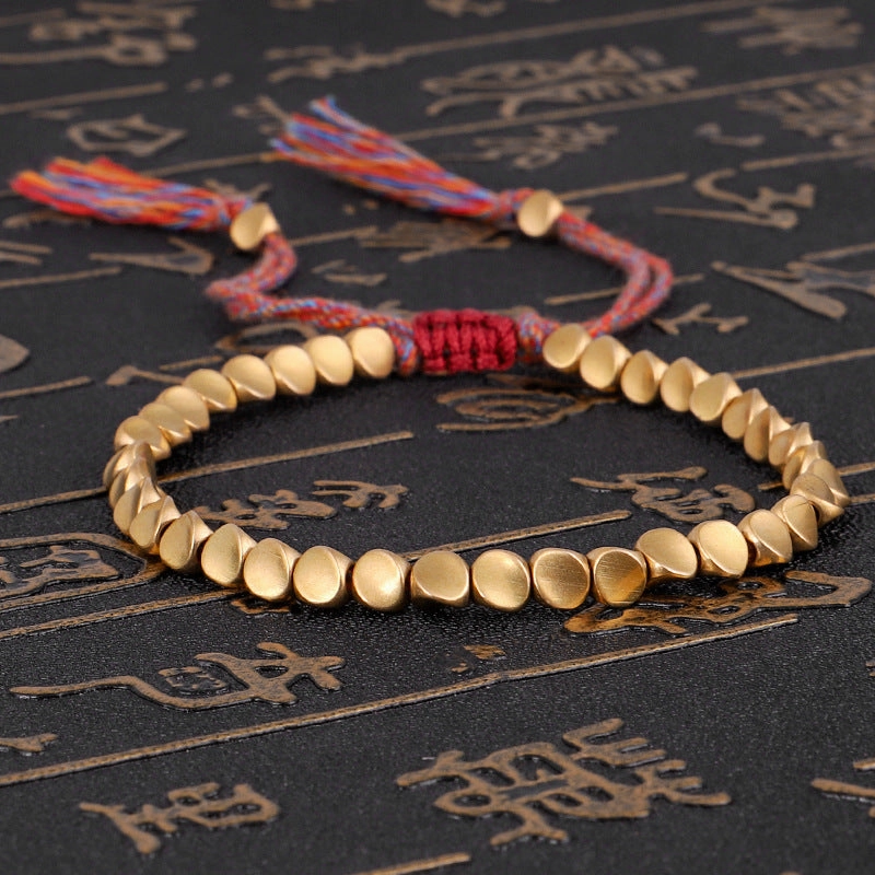 Wholesale Copper Bead Pull Tassel Bracelet