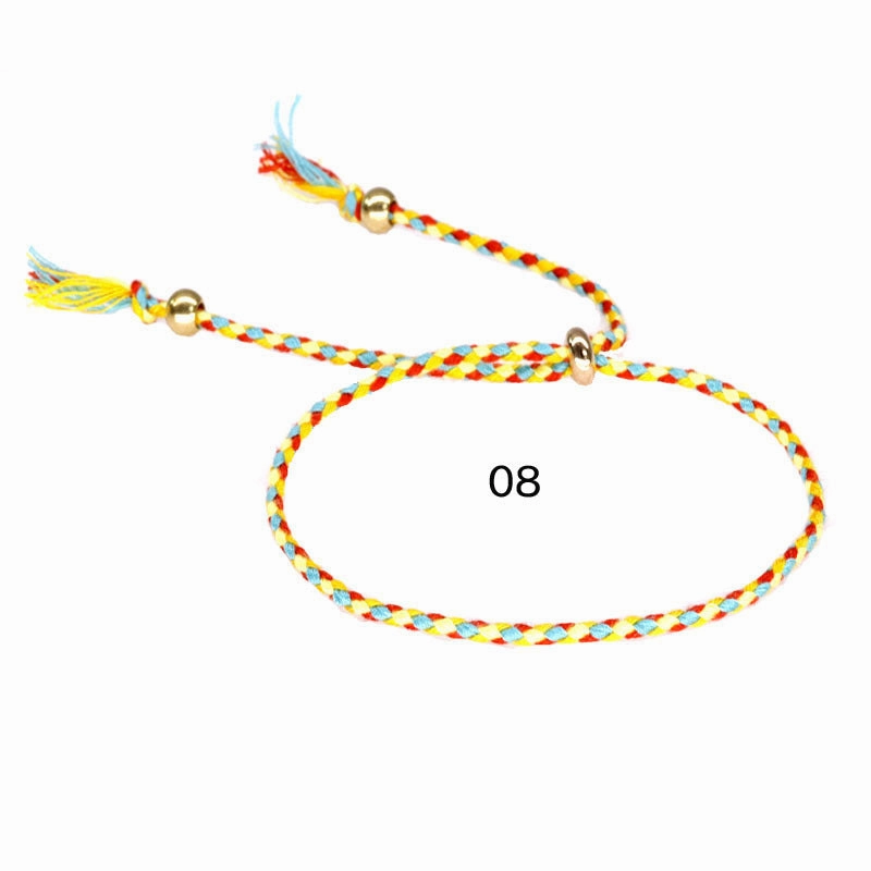 Wholesale Copper Bead Tassel Colorful Cotton Thread Bracelet