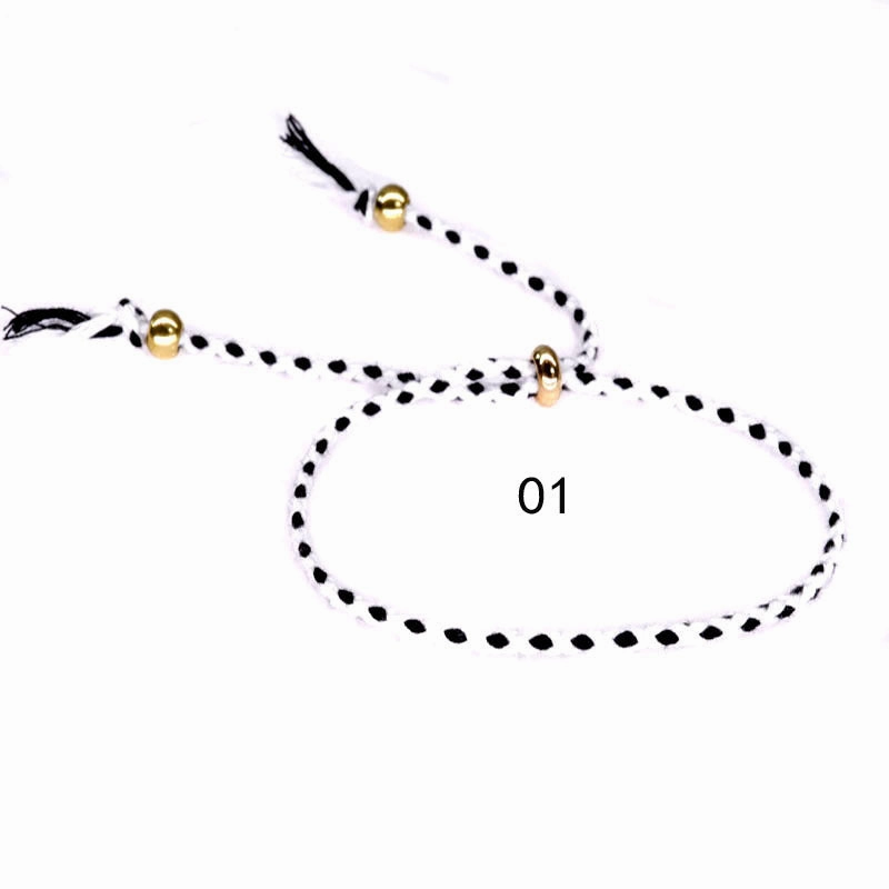 Wholesale Copper Bead Tassel Colorful Cotton Thread Bracelet
