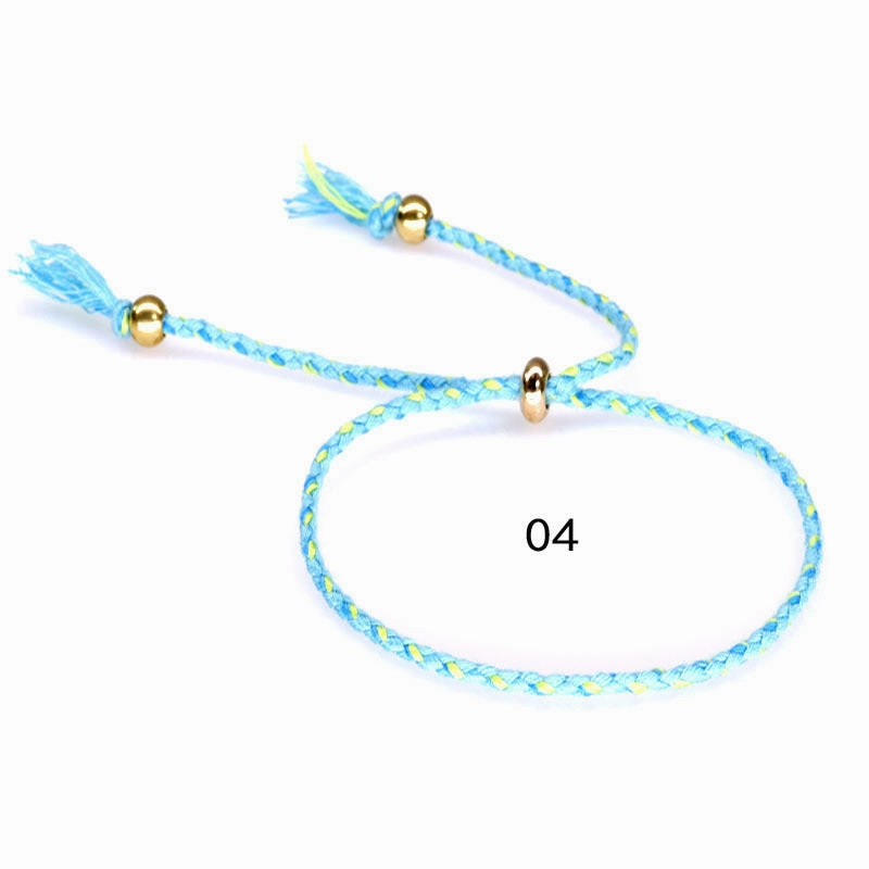 Wholesale Copper Bead Tassel Colorful Cotton Thread Bracelet