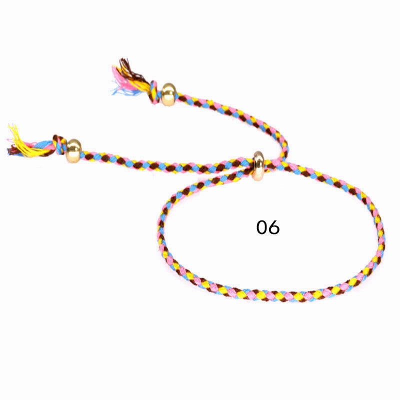 Wholesale Copper Bead Tassel Colorful Cotton Thread Bracelet