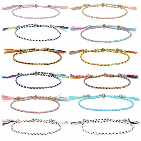 Wholesale Copper Bead Tassel Colorful Cotton Thread Bracelet