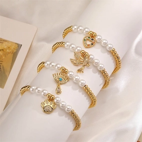 Wholesale Copper Beads Pearl Beads Love Bracelet