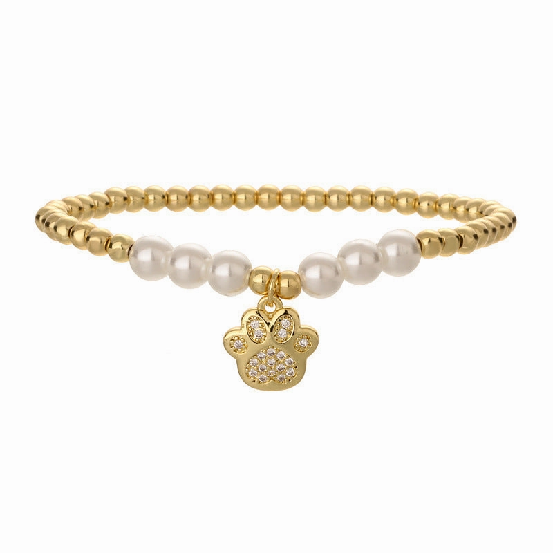 Wholesale Copper Beads Pearl Beads Love Bracelet