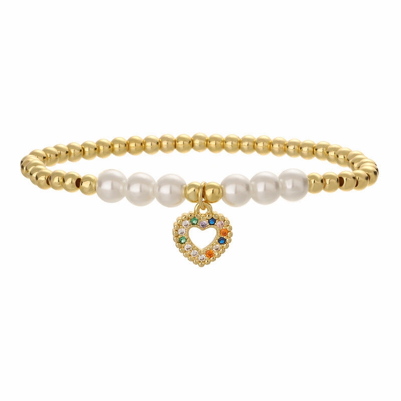 Wholesale Copper Beads Pearl Beads Love Bracelet