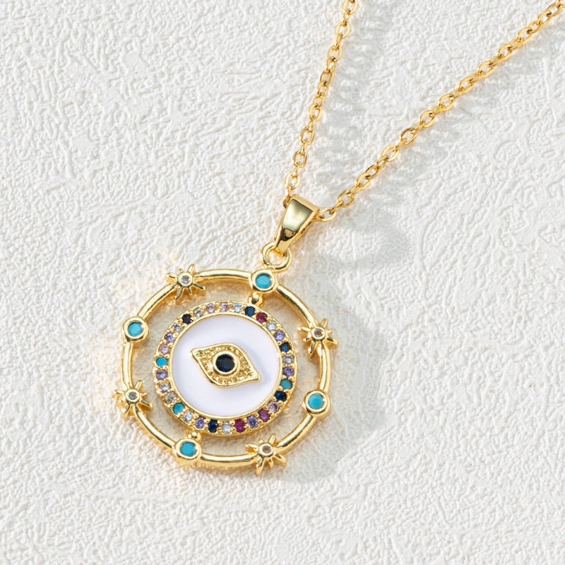 Wholesale Copper Bohemian Devil Eye Pendant Necklace