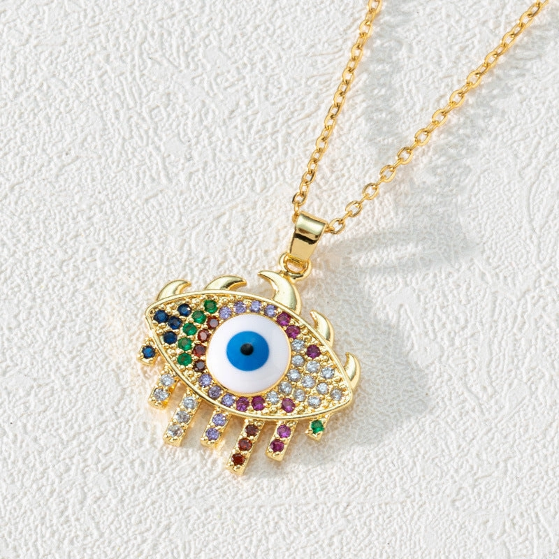 Wholesale Copper Bohemian Devil Eye Pendant Necklace