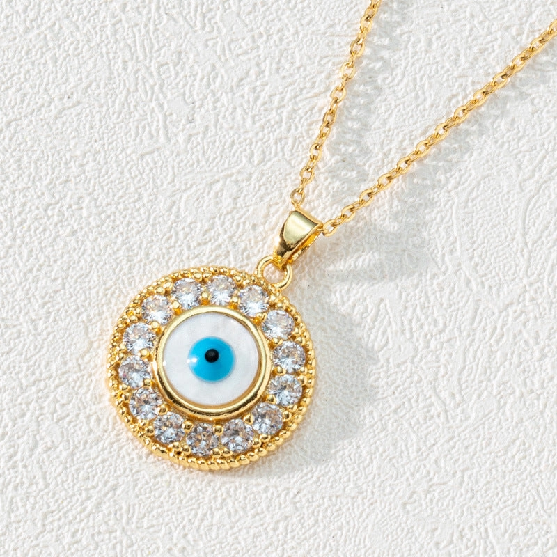Wholesale Copper Bohemian Devil Eye Pendant Necklace