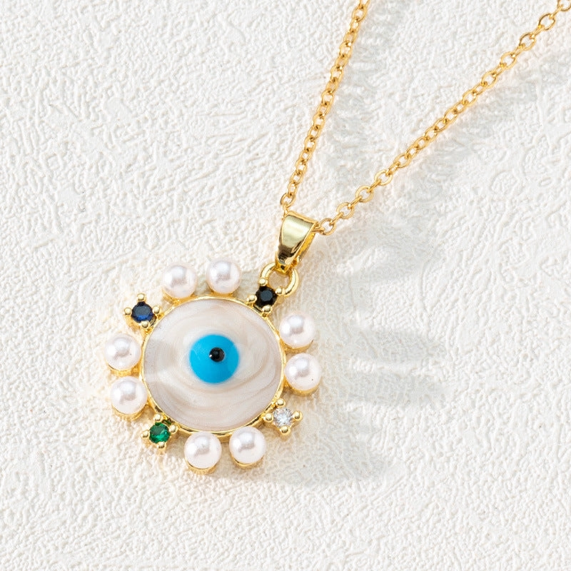 Wholesale Copper Bohemian Devil Eye Pendant Necklace