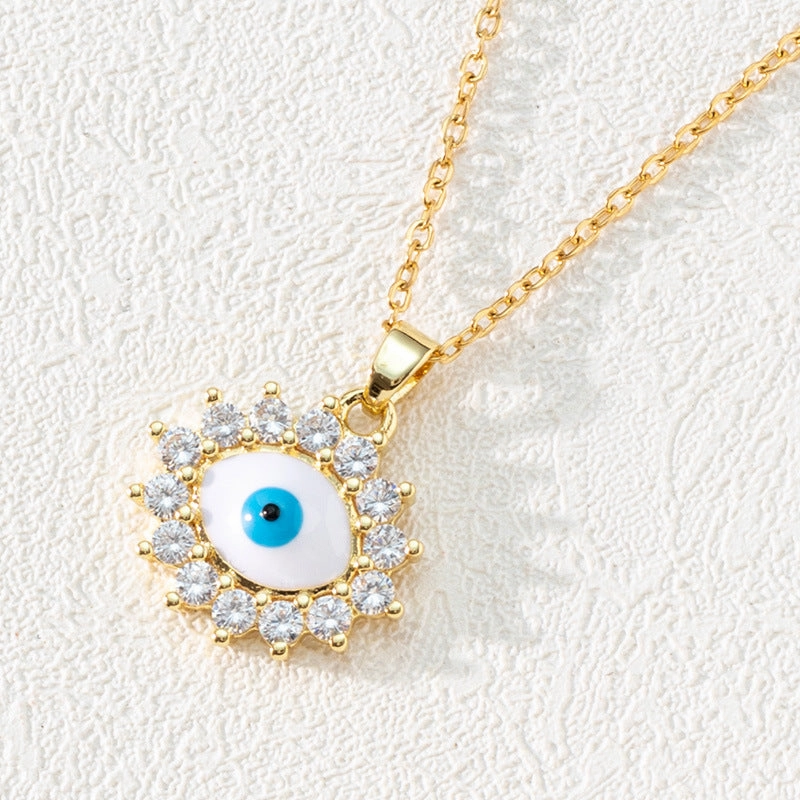 Wholesale Copper Bohemian Devil Eye Pendant Necklace
