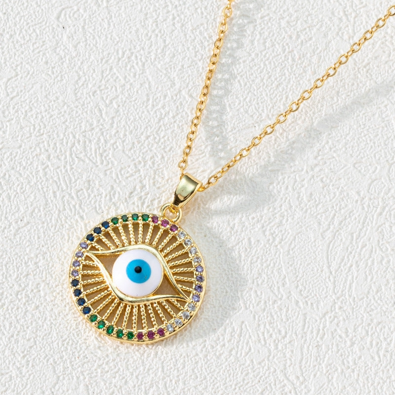 Wholesale Copper Bohemian Devil Eye Pendant Necklace