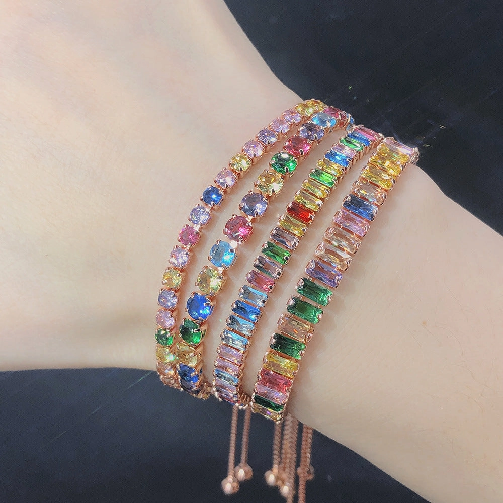 Wholesale Copper Colored Zircon Adjustable Bracelets
