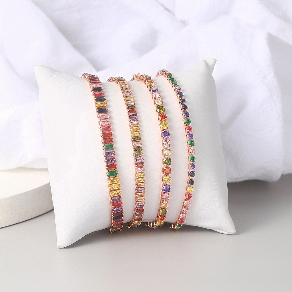 Wholesale Copper Colored Zircon Adjustable Bracelets