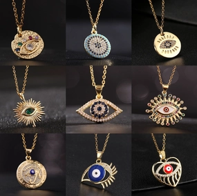 Wholesale Copper Devil Eye Pendant Necklace