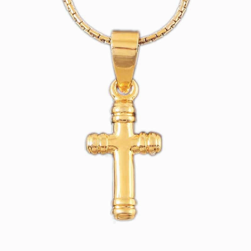 Wholesale Copper Exaggerated Cross 18K Gold Plated Necklace