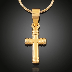 Wholesale Copper Exaggerated Cross 18K Gold Plated Necklace