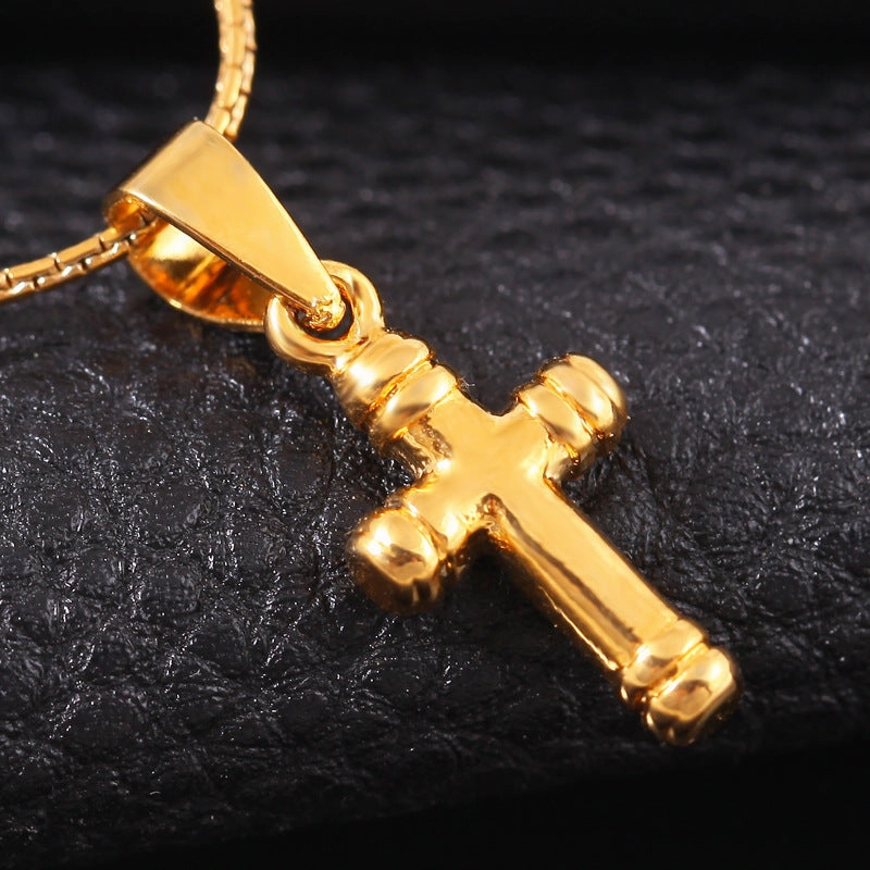 Wholesale Copper Exaggerated Cross 18K Gold Plated Necklace