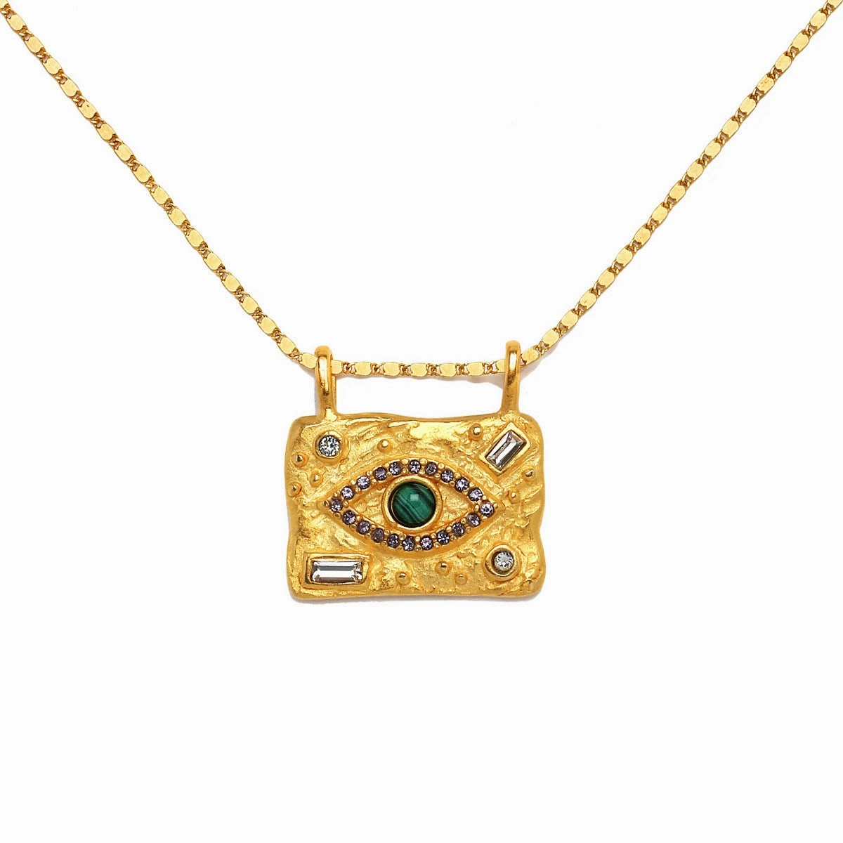 Wholesale Copper Eye Amulet Pendant Sweater Necklace