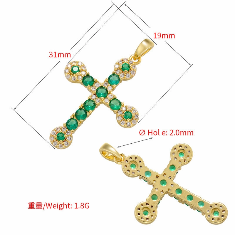 Wholesale Copper Full Diamond Cross Necklace
