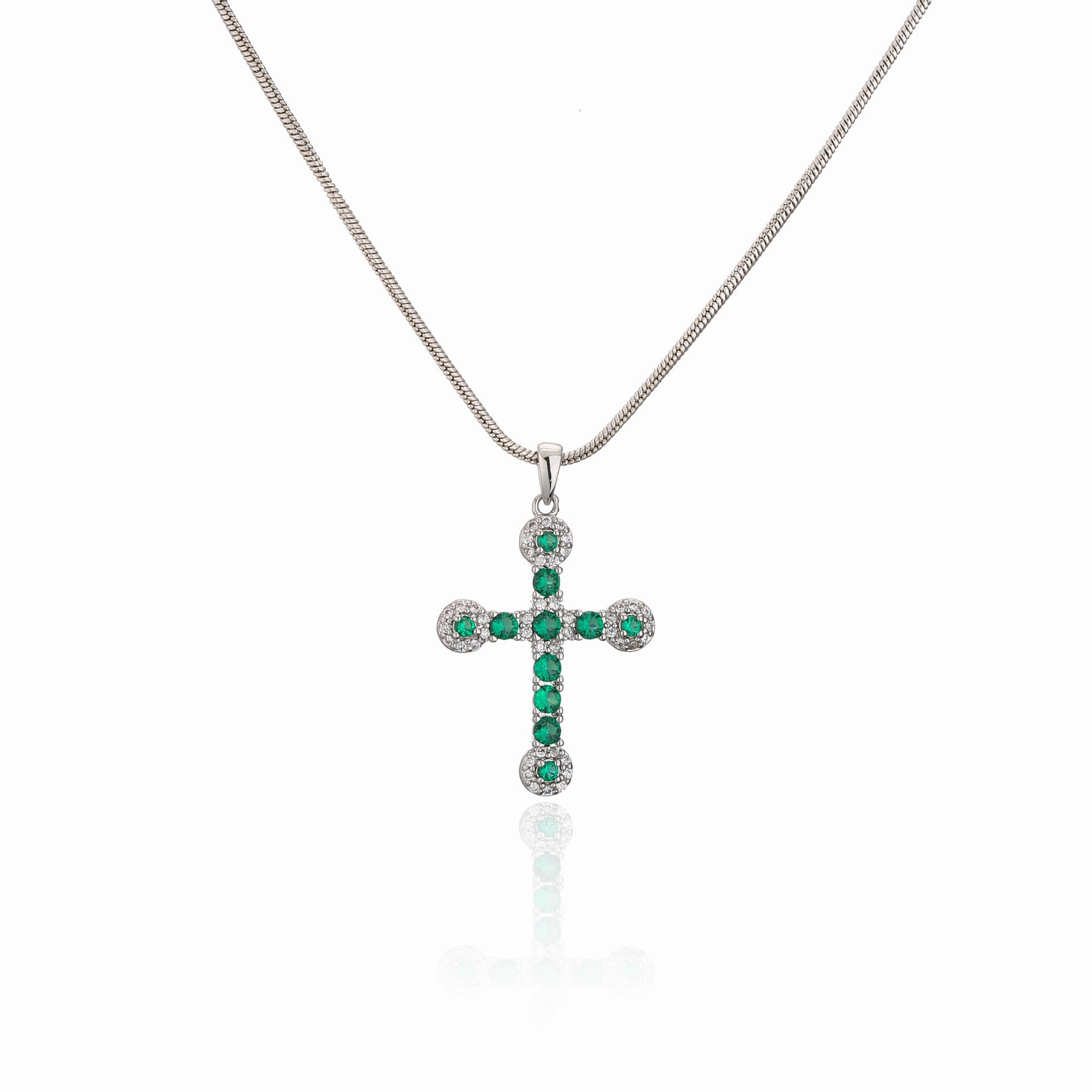 Wholesale Copper Full Diamond Cross Necklace