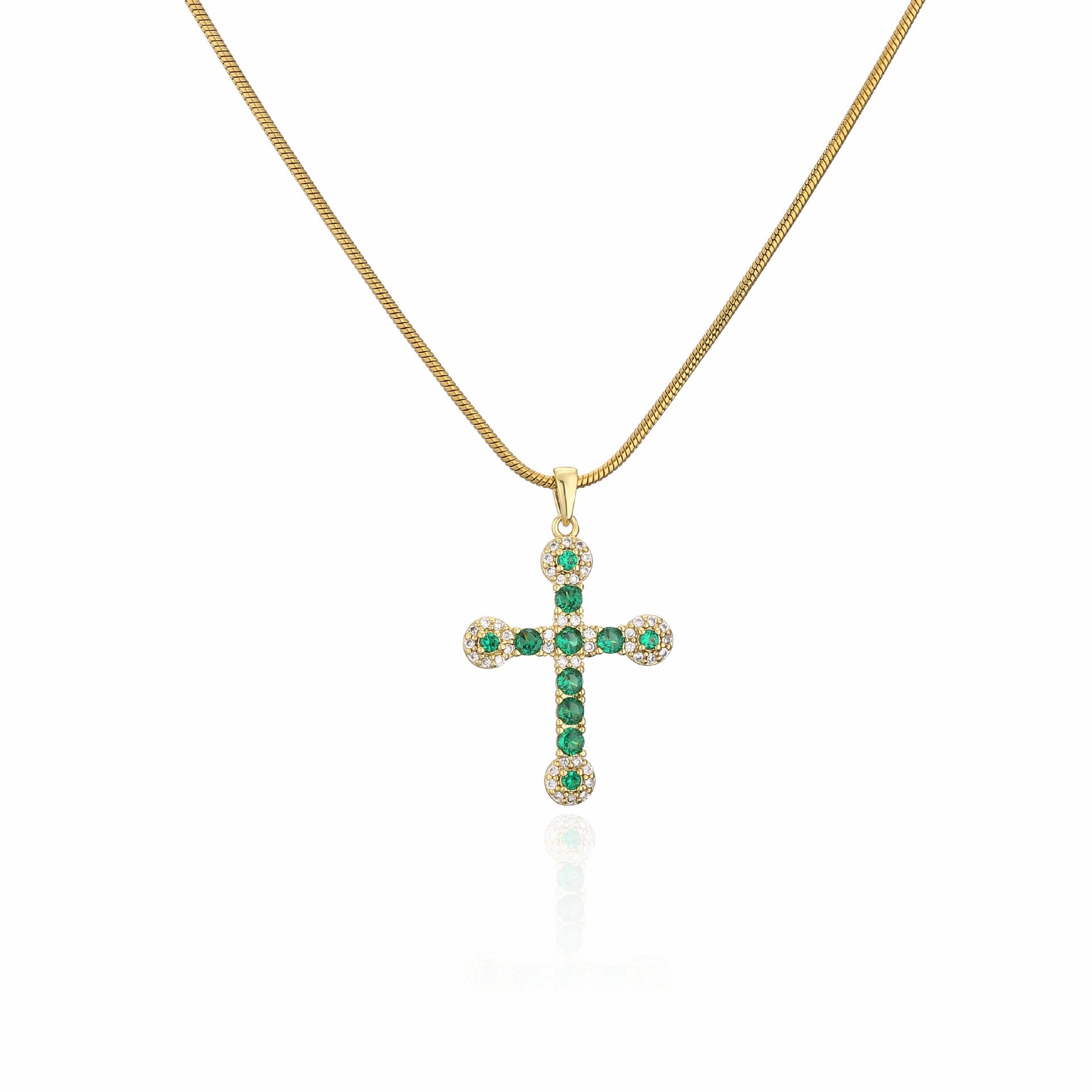 Wholesale Copper Full Diamond Cross Necklace