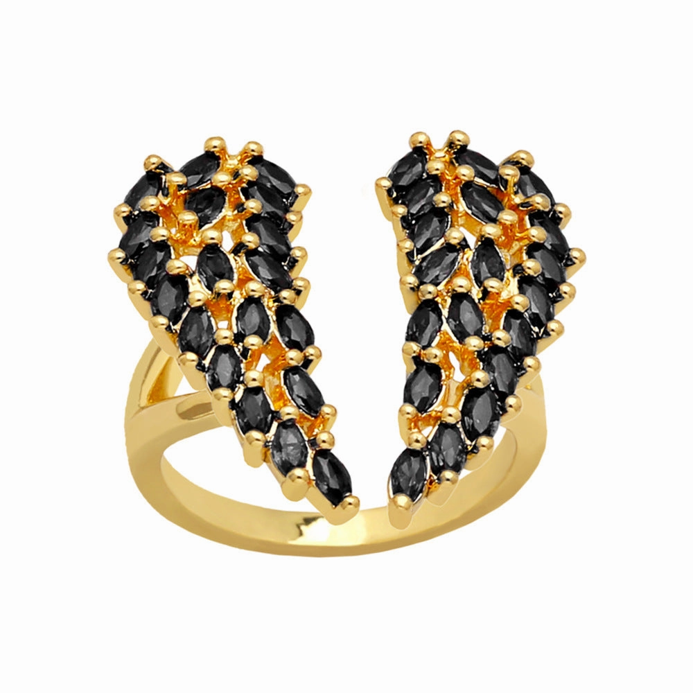 Wholesale Copper Full Diamond Zircon Wing Ring