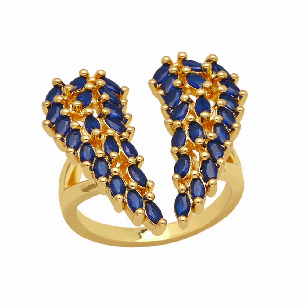 Wholesale Copper Full Diamond Zircon Wing Ring