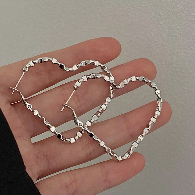Wholesale Copper Geometric Hollow Love Earrings