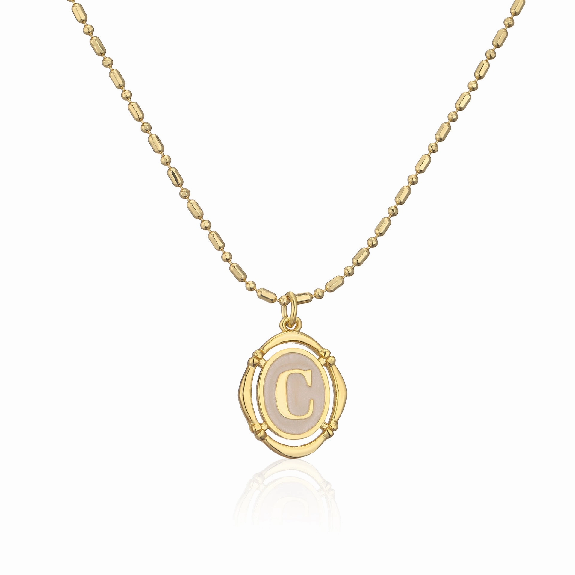 Wholesale Copper Gold Plated 26 English Alphabet Pendant Necklace