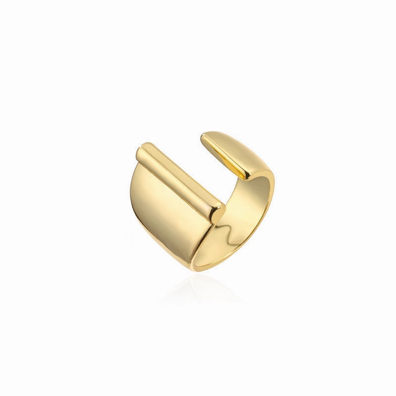 Wholesale Copper Gold Plated 26 English Letters Open Adjustable Ring