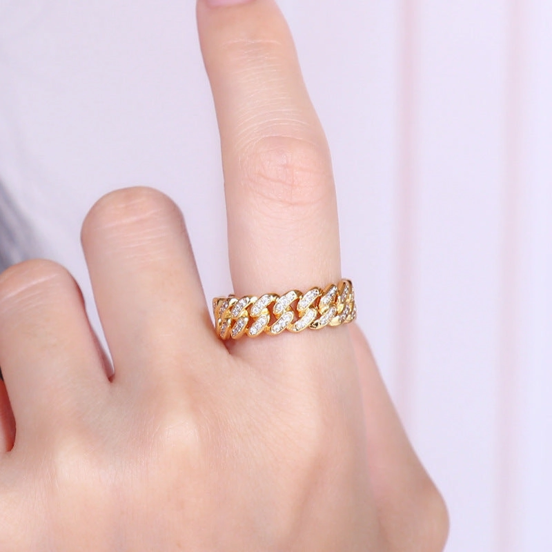 Wholesale Copper Gold Plated Gold Plated 8mm Chain Ring