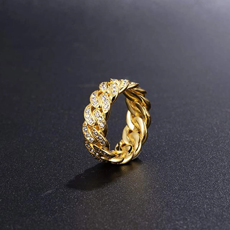 Wholesale Copper Gold Plated Gold Plated 8mm Chain Ring