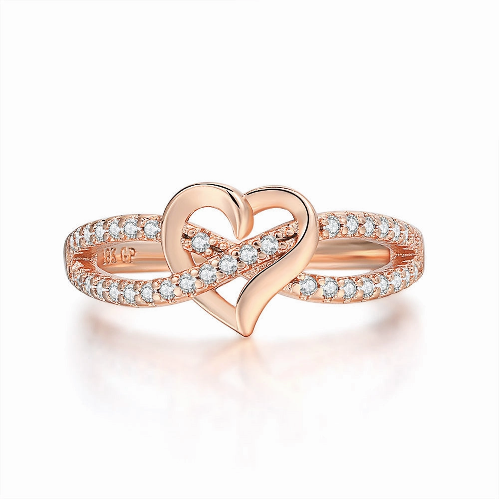 Wholesale Copper Gold Plated Heart Ring