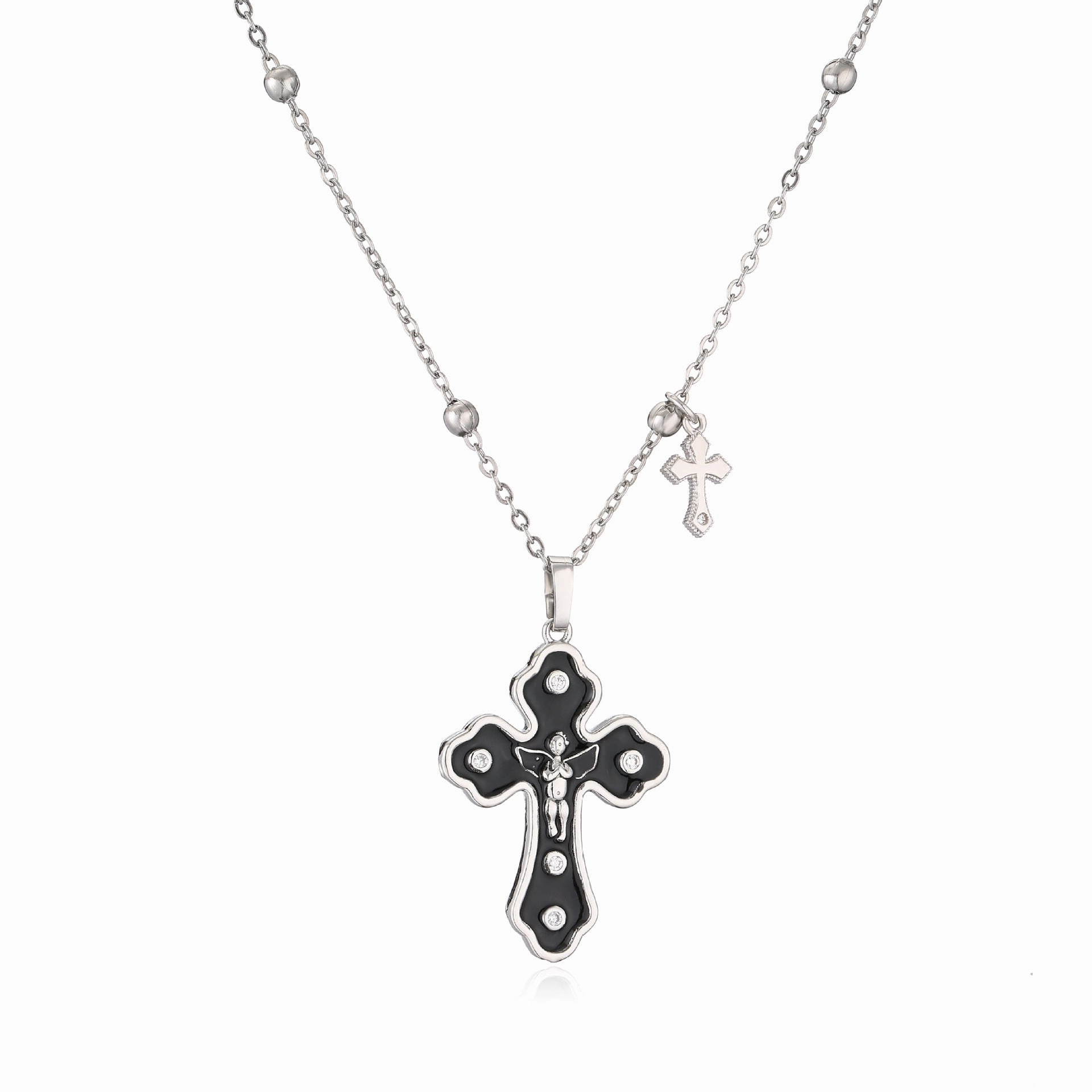 Wholesale Copper Gold Plated Oil Drip Cross Necklace